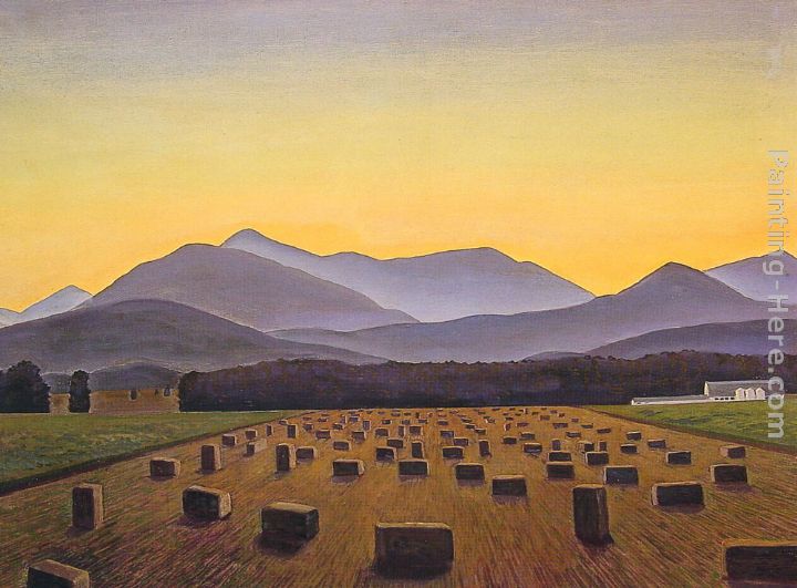 Hay Bales, Evening, Below Whiteface painting - Rockwell Kent Hay Bales, Evening, Below Whiteface art painting